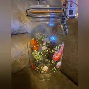 Vintage Arc France Wire Bail Glass Spice Of Life Canister 2L #1